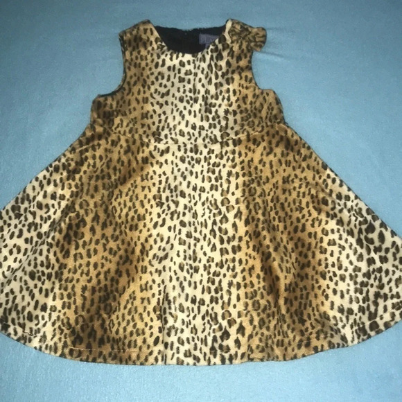 THE CHILDREN’S PLACE tank dress faux furry leopard print vintage NEW size 4T - Picture 1 of 10